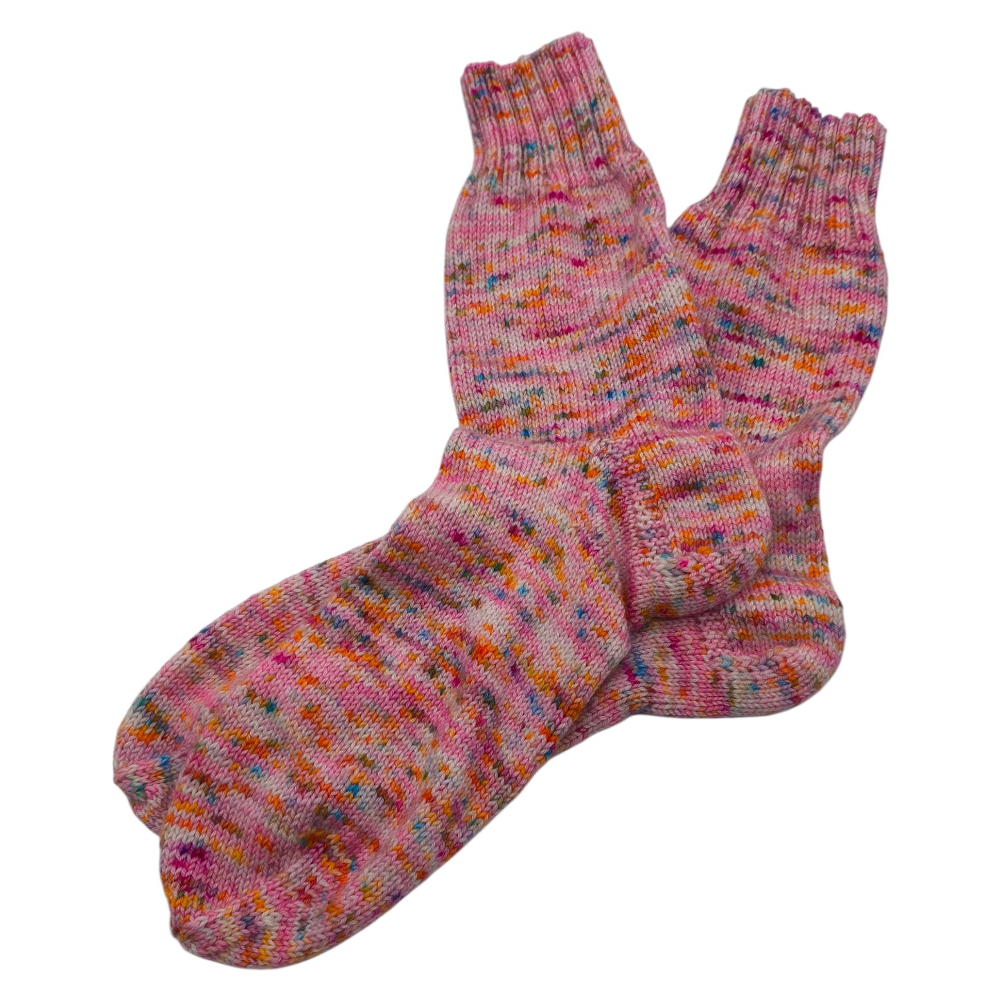 Socken, Größe 40/41, handgestrickt, aus Merino High Twist, einfach rosabunt