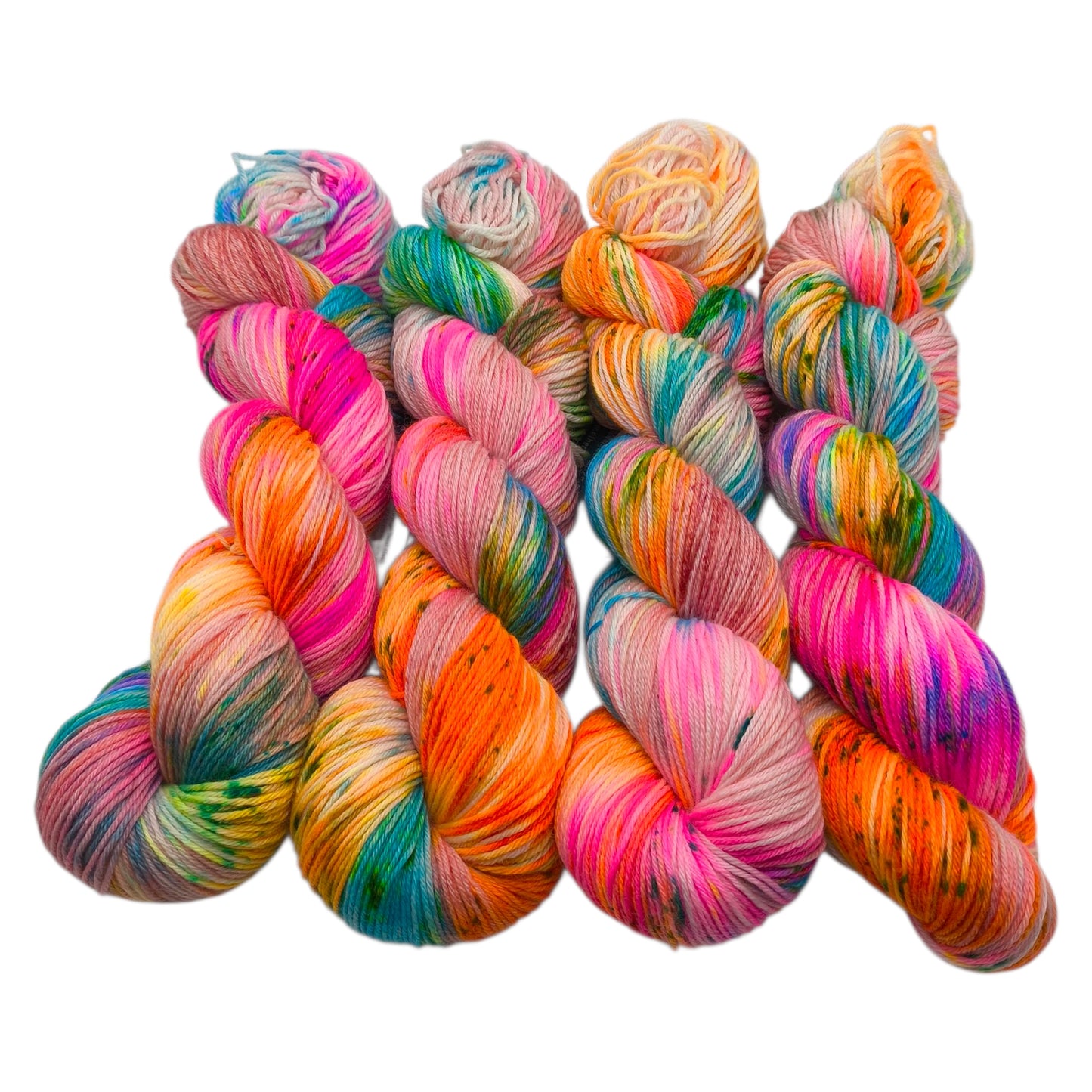 Merino High Twist 4fach 100g Pfirsichregenbogen