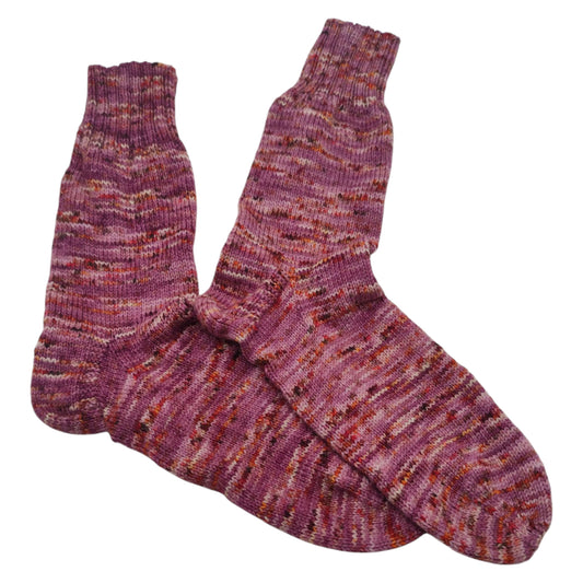 Socken, Größe 40/41, handgestrickt, aus Merino High Twist, Rotwein