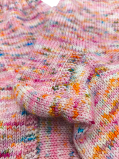 Socken, Größe 40/41, handgestrickt, aus Merino High Twist, einfach rosabunt