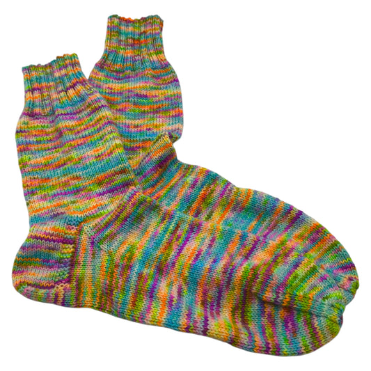 Socken, Größe 40/41, handgestrickt, aus Merino High Twist, Lachnummer