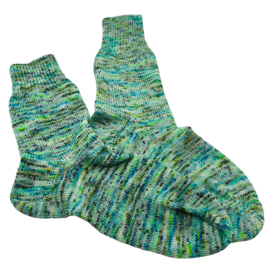 Socken, Größe 44/45, handgestrickt, aus Merino High Twist, Neptun